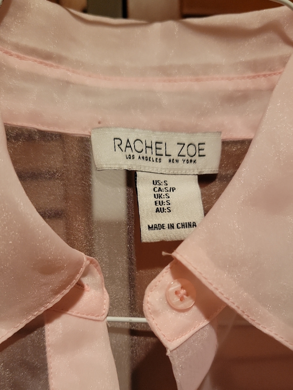 RACHEL ZOE WOMEN'S SHEER LONG SLEEVE BLOUSE WITH NOTCHED COLLAR - Picture 8 of 12